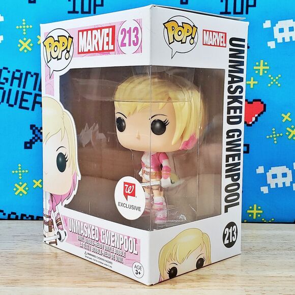 Funko PoP Marvel Unmasked Gwenpool #213 Exclusive Vinyl Figure + Protector - Picture 6 of 10